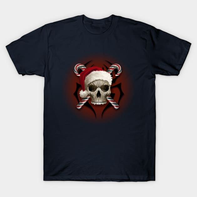 Christmas Skull T-Shirt by Mystik Media LLC